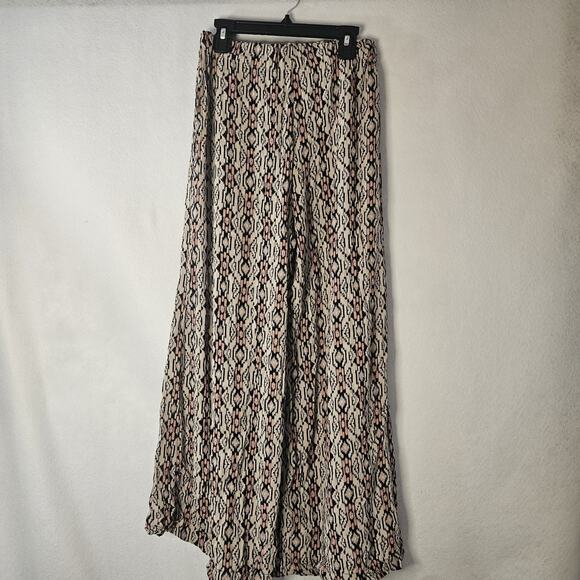 BRANDY MELVILLE Black Beige Palazzo Wide Leg Pant One Size Pink - Picture 1 of 7